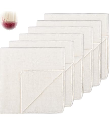 Elcoho Panni In Mussola Di Cotone - Confezione Da 4, 50x50cm, Per Filtrare Vino, Birra, Cucina A Vapore - Foto 8