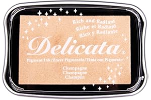 Rayher Delicata Almohadilla tinta para sellos dorado Kashmir, 9,9x6,8x1,9 cm, manualidades, 29187617