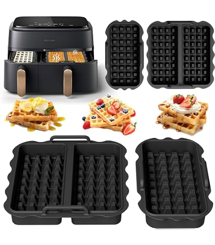 Lot De 2 Protections Anti-Éclaboussures Silicone Pour Friteuse à Air Chaud Philips Airfryer 3000/5000 Dual Basket