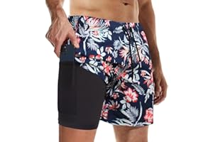 Suwangi Shorts de Bain Homme Short de Bain Surf Pantalon Court de Sport Plage Maillot de Bain à séchage Rapide