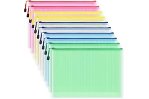 ‎COWORK-UP COWORK-UP 10 Stücke Dokumententasche A4, Kunststoff Datei Taschen mit Reißverschluss für Datei, Papier, Dokumente, Kosmetika, Hausaufgaben und Reisezubehör