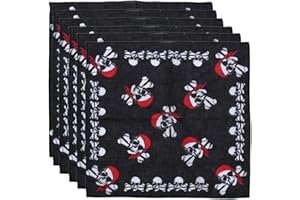 NUOBESTY Halloween-Taschentuch weiches bequemes Piraten-Kopftuch Bandana-Taschentuch für Jungen-Erwachsene scherzt 6pcs