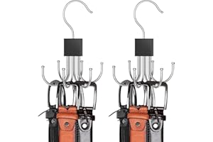 lomonmen Porta Cinture da Armadio,Portacinture con 6 Girevoli Ganci,Portacravatte da Armadio Salvaspazio per Cravatte,Sciarpe,Scialli,Naturale