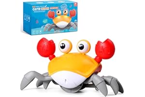 Zabawka pełzający krab ECHOCUBE, interaktywny krab sensoryczny, elektryczna zabawka muzyczna dla dzieci, chłopców i dziewczynek w wieku od 3 lat - żółty