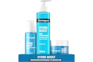 ‎NEUTROGENA Neutrogena Hydro Boost Skincare Set mit Aqua Reinigungsgel, Aqua Perlen Gesichtsserum und Aqua Gel Gesichtscreme, Gesichtsreinigung- und pflege mit Hyaluronsäure, optimal als Geschenkset