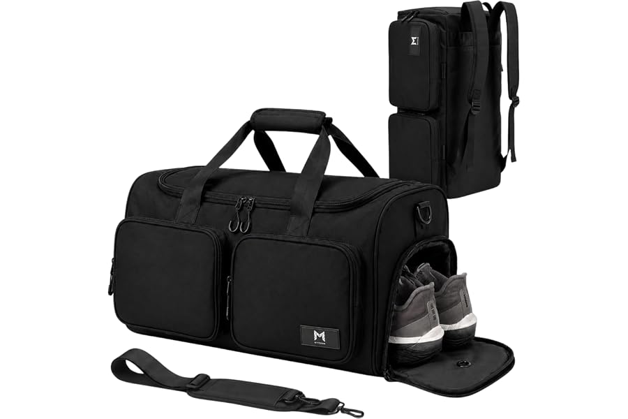 MYTITAN Bolsa Deporte 45L Hombre y Mujer, Mochila Gimnasio y Viaje | Convertible 3 en 1, zapatos ventilados, Oxford 900D