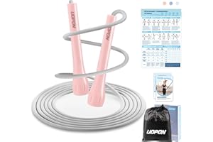 UOPON Springseil Erwachsene Fitness, Professionelles 3M PVC Speed Jump Rope Mit Trainingsposter, Verstellbares ABS Rutschfester Griff Sport Springseil Für Männer, Frauen, Kinder und Mädchen