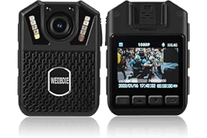 WEIIBDIE Body Camera with Audio and Video Recording,1080P,128G Memory,Night Vision,3000mah Battery Last 11-12 Hrs, Wearable Body Camera for Law Enforcement, Security Guard,Civilian