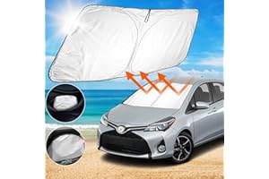 SHAOHAO Compatible avec Toyota Yaris Cross 2021 2022 2023 2024 Pare-Soleil en Tissu argenté revêtu de Tissu Pliable, Protection UV et Contre la Chaleur, Pare-Soleil, Pare-Brise Toyota Yaris Cross