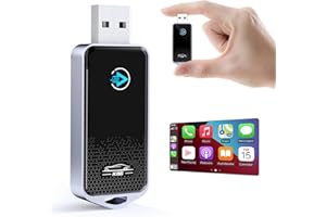 KINHANK Carplay Bezprzewodowy Adapter dla Apple, 5.8 GHz Wireless Carplay Adapter uaktualnienie Przewodowego CarPlay do Bezprzewodowego, Plug & Play Carplay Dongle pasuje do iPhone iOS 10+, samochodów z 2015+