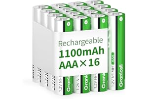 Granicell AAA Rechargeable Batteries, 1100 mAh High Capacity AAA Battery, 1.2V NiMH Low Self-Discharge Triple A Batteries, 16 Pack