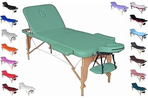 Polironeshop Venere lettino in legno pieghevole per massaggi estetista tattoo (Verde menta)
