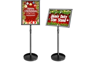 VAIIGO A3 Infoständer Höhenverstellbar Aluminium DIN A4 Plakatständer Informationsständer Präsentationsständer Werbeständer mit Sicherheitsecke (Schwarz, A3)