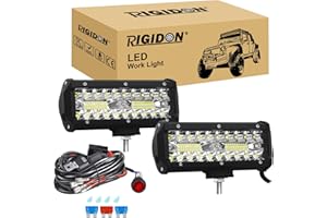 RIGIDON 8D Barra Led Fuoristrada 12V, Kit Barra Luminosa Led Bianca 6000K per Auto, Camion, SUV, ATV, Veicoli Offroad Impermeabile