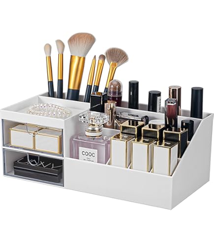 Organisateur Cosmétiques Acrylique Oxid7 Avec Miroir - 16 Compartiments + 2 Tiroirs
