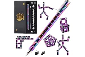 Aionly Fidget Magnetic Pen, Decompression Ballpoint Magnet Pen Birthday Gifts for Men Teen, Christmas Stocking Filler Gift For Teenage Boys Girls, Unique Cool Stuff Gadgets (Rainbow)