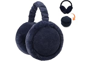 Zeltauto Women’s Winter Earmuffs Adjustable Foldable Faux Fur Plush Ear Warmer Full Ear Surrounded
