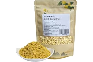 BAILINHOU Dry osmanthus fragrans 50g, Dried osmanthus flower Herb Leaf Tea for cooking and baking