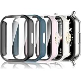 Hianjoo 5 Pieces Case with Tempered Screen Protector Compatible with Xiaomi Redmi Watch 5 Lite, PC Cover Hard Case Full Prote
