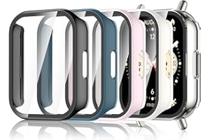 Hianjoo 5 sztuk etui z hartowaną osłoną ekranu kompatybilne z Xiaomi Redmi Watch 5 Lite, PC Twardy pokrowiec Pełna ochrona przed zarysowaniami dla 5 Lite (nie dla zegarka 5 aktywny)