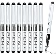FRIUSATE 9 Black Fountain Pens Disposable for Writing EF Nib Black Ink Fine Point Pen Set Smooth Writing for Journaling Sketching Lettering Text Highlighting Calligraphy Office School