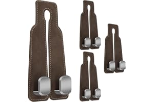 CANIPHA 4Pcs Car Hooks for Headrest, Car Seat Back Storage Hook & Mobile Phone Holder, Car Purse Hook Car Bag Hooks Car Hooks, Car Seat Storage Hook Car Seat Hook Car Seat Hooks for Purses and Bags (Brown)