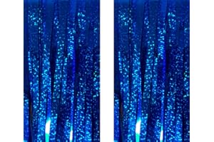 DunkelBlau Backdrop Streamers AILEXI 2 Pack 1M*2M Metallic Tinsel Folie Fringe Vorhänge für Photobooth Party Dekor