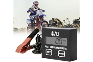 BORDEAG Tachymètre numérique inductif 2 temps avec compteur d'heures pour moto, fraise à neige, motocross, tondeuse, générateur, tronçonneuse