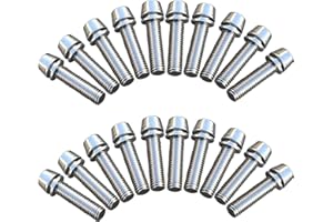 ONIPAX M5x20mm Bike Allen Hex Tapered Stainless Bolts Screws with Washer for MTB STEM