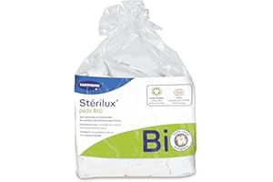 MOLICARE Sterilux Pads BIO - Rectangles De Coton Biologique - Doux - Ne Peluchent Pas - 7,5 x 9,5 cm - 160 Unités