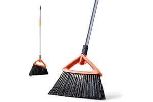 ‎CLEANHOME CLEANHOME Besen mit Stiel,2024 Neuste Modell Besen Draußen mit Vier ineinandergreifenden Gewindestangen, ausziehbar auf 122 cm, geeignet für Häuser, Yards, Garages, Streets,Straßenbese etc