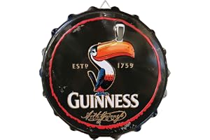 Guinness flasklock metallskylt – tukan design (28 cm x 28 cm)