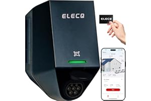 ELECQ Wallbox 7,4 kW Tipo 2 Monofase con WiFi OCPP RFID,Ricarica solare e bilanciamento dinamico del carico,potenza regolabile 32A,Caricatore intelligente per auto elettriche domestiche | Conforme GSE