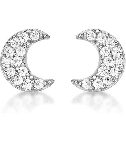 SALAN Orecchini A Bottone In Argento 925 Con Opale Rotondo CZ - Delicati, 8mm, Regalo Per Donna Fidanzamento