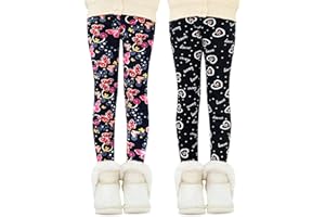 Domee Leggings Térmicos Pantalones Invierno Forro Polar Niña Pack de 2