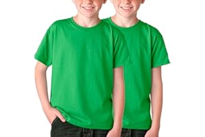 BOD HOME, Pack 1 o 2 Camisetas de Niño/Unisex Manga Corta 100% Algodón, Camiseta Infantil Básica Cuello Redondo para Niños, Variedad de Colores Lisos, Suave, Cómoda, Versátil, Tallas de 5 a 15 años