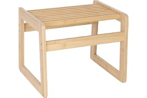 Relaxdays badpall, bambu, kompakt, öppen konstruktion, bastupall, natur
