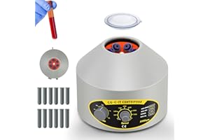 CGOLDENWALL Centrifugeuses de Laboratoire, 4000rpm, 1790xg RCF, 6*15ml, PRP Centrifugeuse Numérique de Bureau avec 60 Minutes et 2 Jeux d'Adaptateurs, Tubes à Centrifuger 5/10ml Vacutainer & 10/15ml