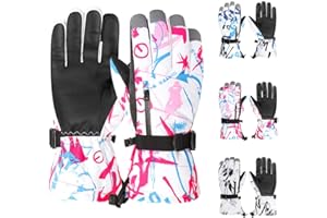 WATMHHJQ Guanti da sci, touch screen, guanti invernali, resistenti al freddo, peluche, guanti termici ispessiti, antiscivolo, impermeabili, adatti per uomini e donne, sci, motociclismo