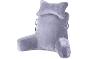 SLIGUY Almohada de Lectura para Reposo, con Cuello Desmontable y Brazos para Sentarse en la Cama o el Respaldo, Almohadas de Espalda para Adultos