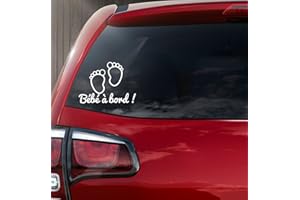 kdosublim Sticker Autocollant Vinyle Bébé à Bord Petits Pieds de Bébé Ref 2 Blanc