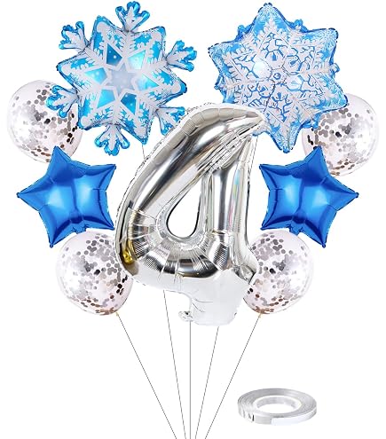 7-delige Sneeuwvlok Folieballonnen Set - Frozen Feestdecoratie - Winter & Verjaardag - Heliumballonnen In Verschillende Maten