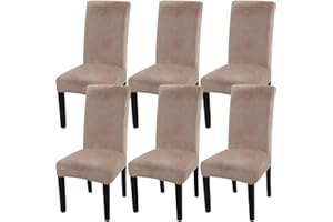 Fuloon Velvet Cahir Cover Elastic Chair Covers Protector Seat Slipcover Outdoor Wingback Chair Covers Dining Chair Covers Set of 6