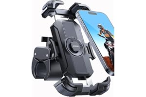 JOYROOM Handyhalterung Motorrad 2025 Upgrade [Metall Vibrationsgedämpft] Handyhalter Fahrrad, 360° Drehbar Lenker Halter für iPhone 16 Samsung Smartphone 4,7–7"