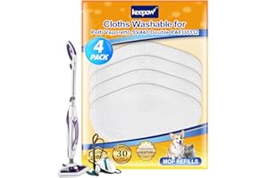 KEEPOW 4 PCS Serpillières Microfibres pour Polti Vaporetto PAEU0332, Compatible avec Polti Vaporetto SV440 Double, SV450, SV460, Smart 100 T, Réutilisables Lingettes Microfibres pour Tous Les Sols
