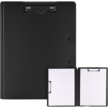 Lot 8 Porte-Blocs A4 Noirs Avec Clip Métal Et Trou Suspension - Planchettes à Pince