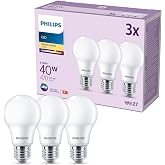PHILIPS - Standard LED bulb 4.9W (Eq. 40W) 470 lumens, E27 socket, warm white light (2700k) - Pack of 3 LED bulbs