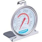 KitchenCraft Fırın Termometresi, Fanlı Fırın ve Gazlı Fırın i&ccedil;in Paslanmaz &Ccedil;elik &Uuml;st Termometre, 6,5 x 8 cm, G&uuml;m&uuml;ş
