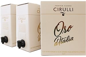 FRANTOIO OLEARIO CIRULLI Cirulli Huile d'olive extra vierge italienne extraite à froid, 2 Bag in Box EVO (2 x 3 Litres)