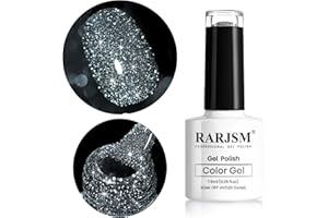 RARJSM Black Glitter Gel Polish,Sparkly Nail Gel Polish,1 Piece 7.5ml Soak Off Nail Art Manicure Pedicure for Professional Drying Under UV LED Lamp for Women Party Salon Home Use